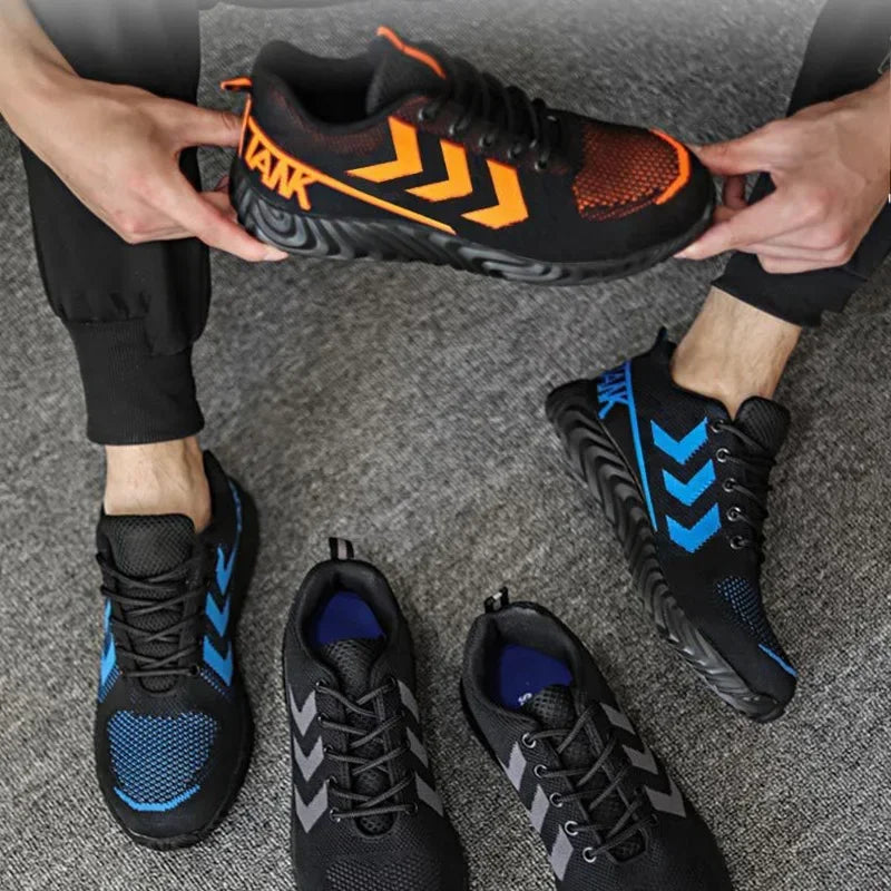 Safety Shoes Men With Steel Toe Cap Anti-smash Men Work Shoes Sneakers Light Puncture-Proof Indestructible Shoes Dropshipping