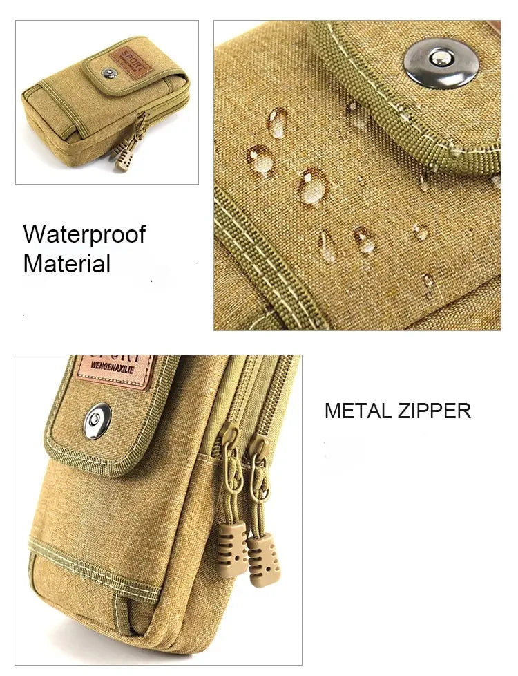 Outdoor Waist Bag Purse Military Waist Fanny Pack Men 6.5 Inches Phone Pouch Camping Hunting Tactical Edc Bag Unisex Worker Bag