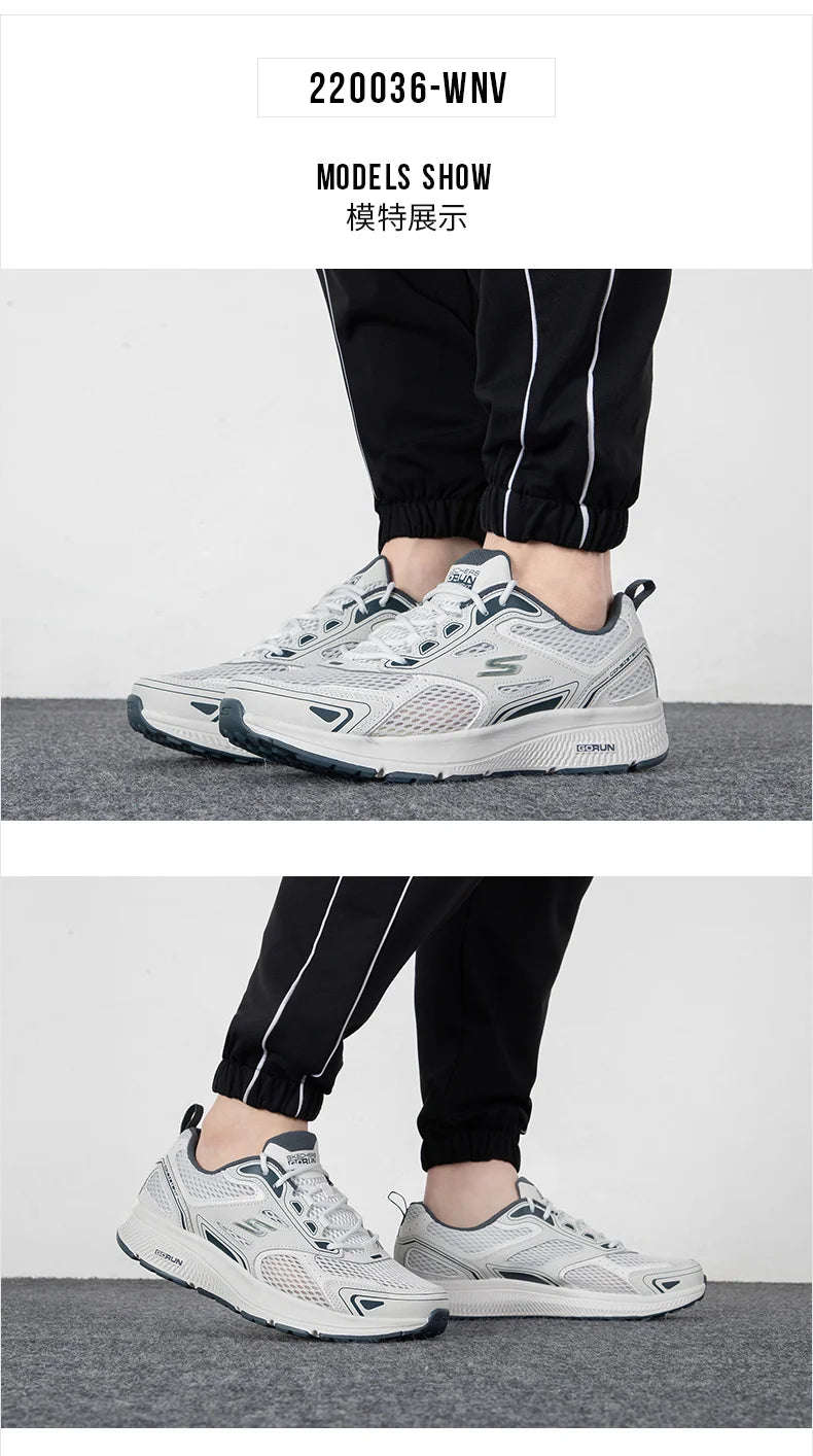 Skecher men's shoes 2025 new mesh breathable sports shoes Wear-resistant casual shoes cushioned running shoes 220036-WNV