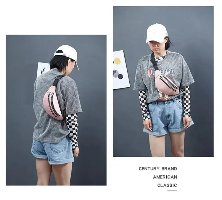 Fashion Travel Shoulder Purse Belt Bag Fanny Pack Women Waist Bag Men Belt Pouch Female Banana Bag Waterproof Phone Bag