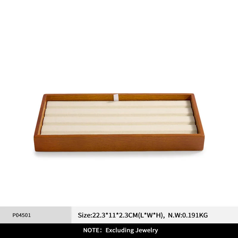 Oirlv Wooden Jewelry Tray Set Bracelet Ring Display Props Sets Jewelry Organizer Holder Necklace Display Stand Jewelry Plate