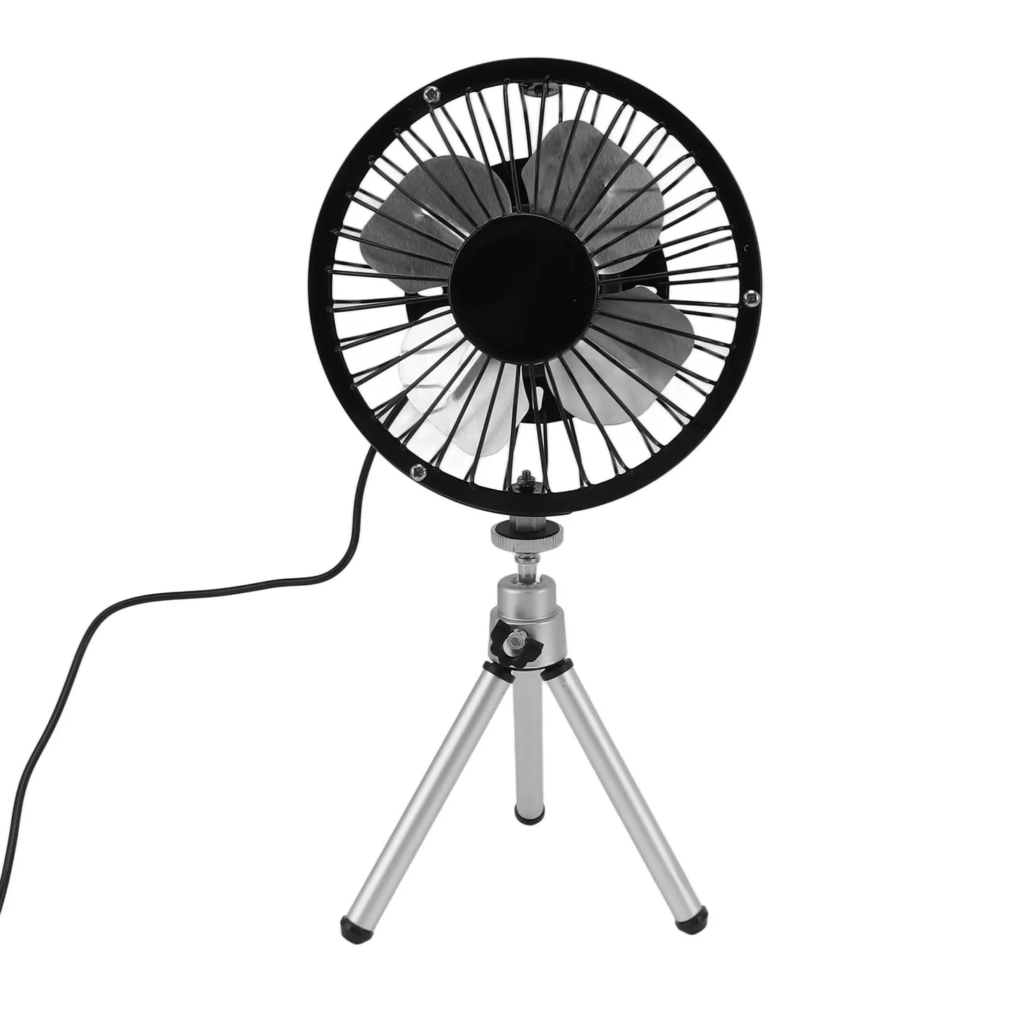 Portable Solar Fan 6W 6 Inches Solar USB Dual Powered Fan For Home Camping Outdoor Fishing With Stretchable Stand