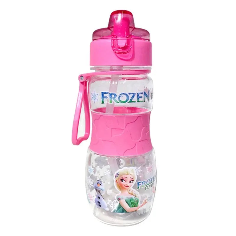 Disney Kids Water Sippy Cup Creative Cartoon Frozen Cars Marvel Spiderman Baby Feeding Cups with Straws Outdoor Portable Bottles