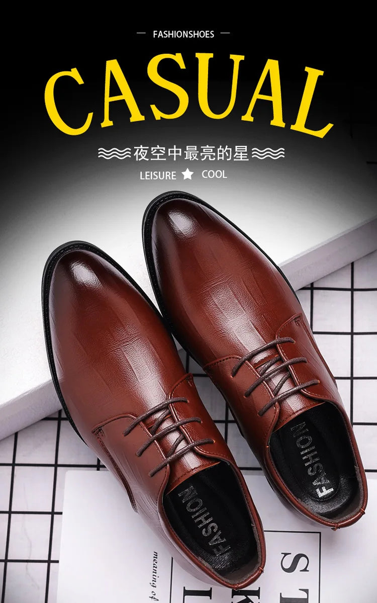 Mens Leather Dress Shoes Men's Formal Social Male Shoe Casual Business Pointed Toe Luxury Party Designer Shoes for Men