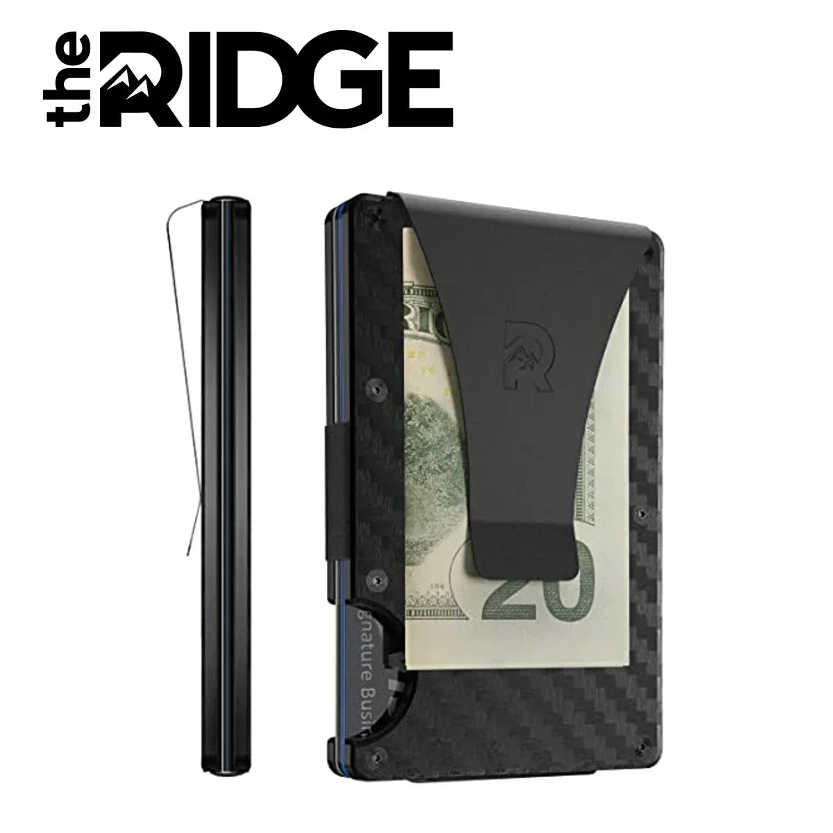 Ridge Credit Card Holder Carbon Fiber Luxury Aluminum Metal Minimalist Purse RFID Blocking Id Card Holder Luxury Mini Purse