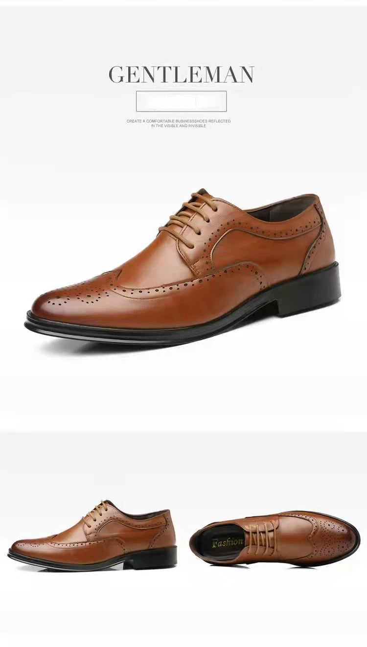 Men Oxford Shoes Luxury Leather Brogue Shoes Male Classic Business Formal Shoes High Quality Handcrafted Men Party Wedding Shoe