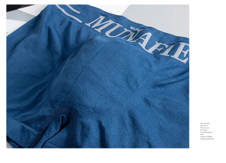 1pc Boxer Briefs Men Shorts Underpants Sexy High Elastic Comfortable Panties Mid-waist Underwear Breathable Male Boxershorts