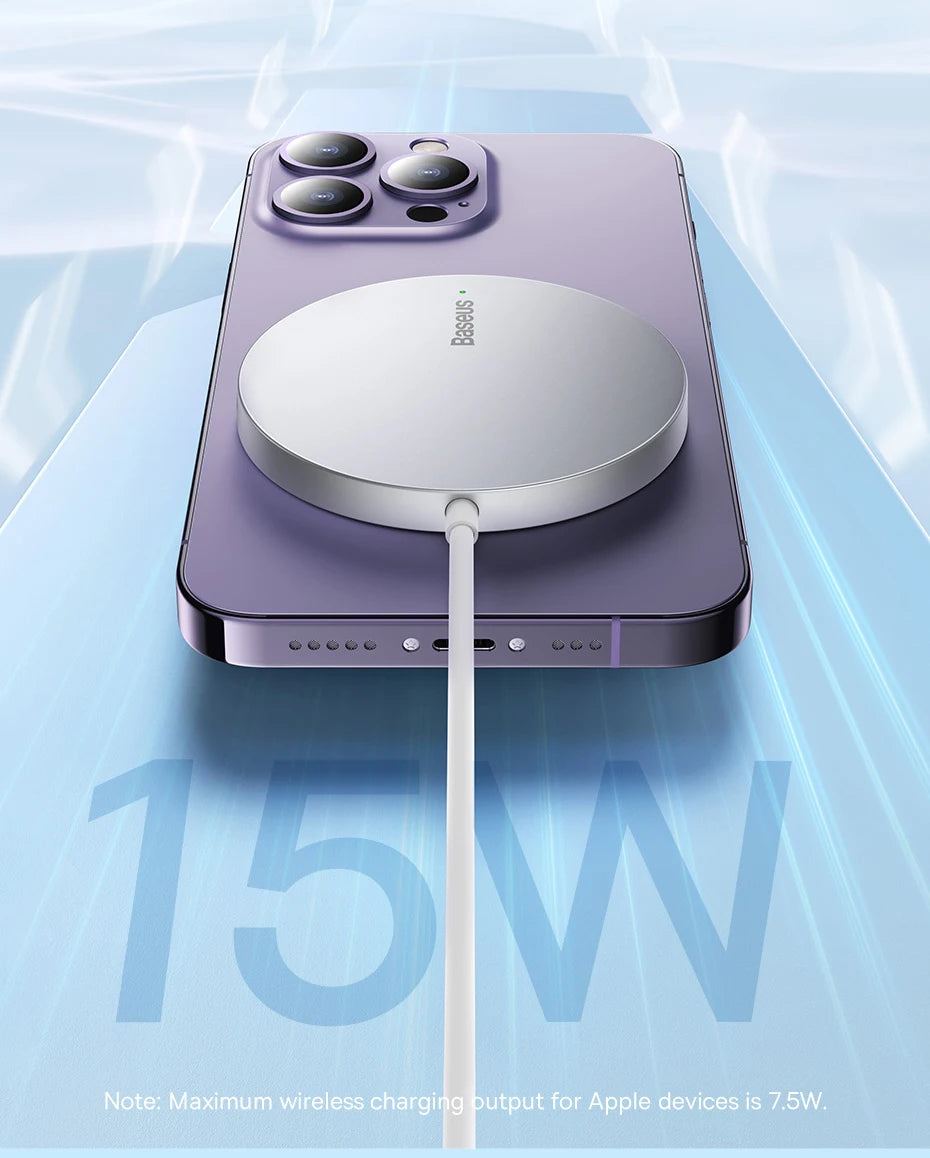 Baseus 15W Magnetic Wireless Chargers for iPhone 15 Qi Wireless Charger Fast Charging Pad for iPhone 13 12 Mini Phone Charger