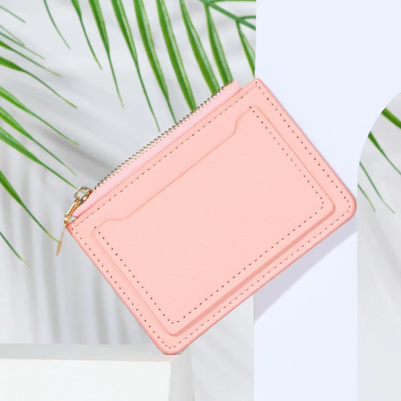 Women Wallets PU Leather Female Purse Mini Hasp Solid Multi-Cards Holder Coin Short Wallets Slim Small Wallet Zipper Hasp