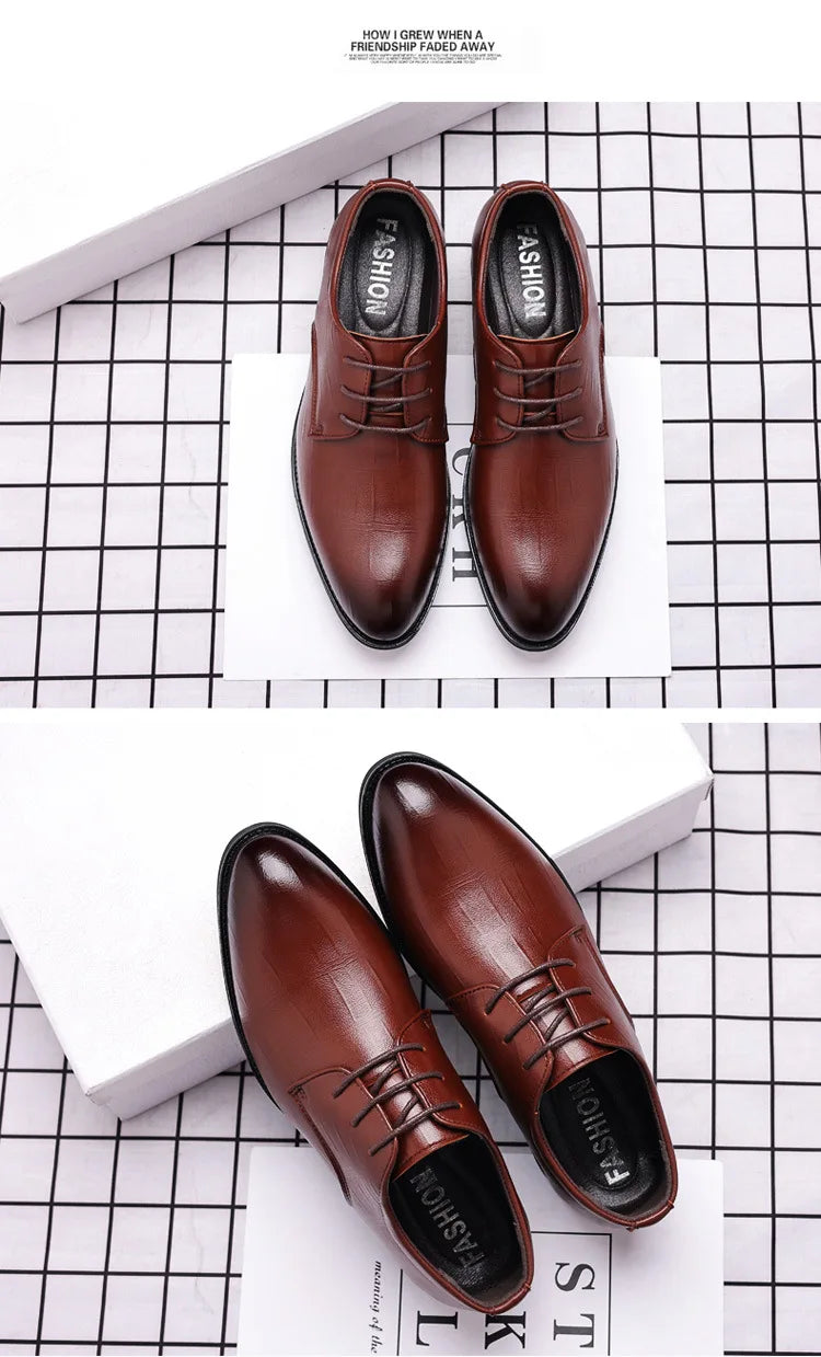 Mens Leather Dress Shoes Men's Formal Social Male Shoe Casual Business Pointed Toe Luxury Party Designer Shoes for Men