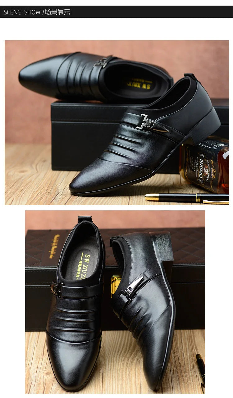 Cotton Leather Shoes Men Formal Dress Shoes Luxury Business Oxford Male Office Wedding Dress Shoes for Men Winter New 2023