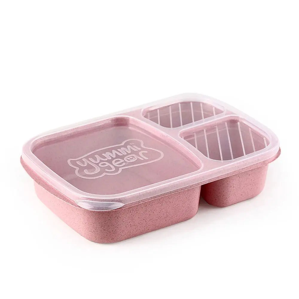 Portable Lunch Box Eco-friendily Wheat Straw Boxes Picnic Storage Box Fruit Container Compartmentalized Lunchbox for Kids Adult