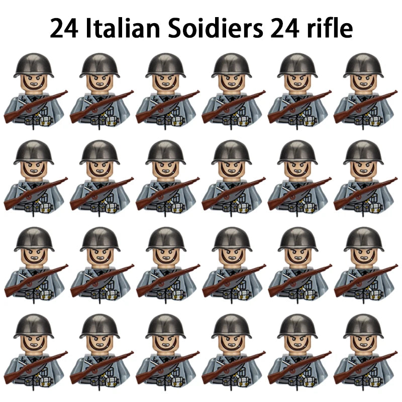 40pcs/batch WWII military characters WWII soldiers National army building blocks weapons Assembling bricks Children's toys