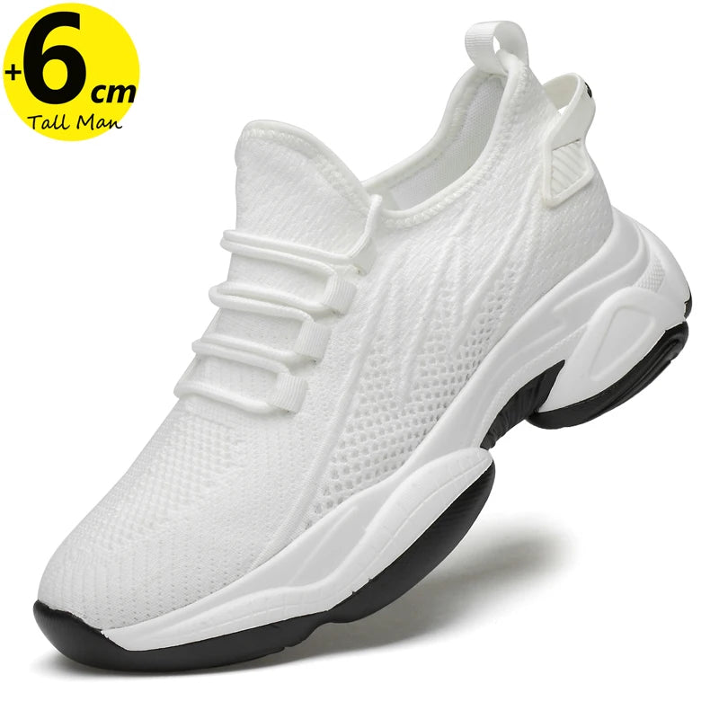 Chunky Sneakers Mesh Men's Elevator Sneakers 6cm 8cm Heel Lift Insole Plus Size36-44