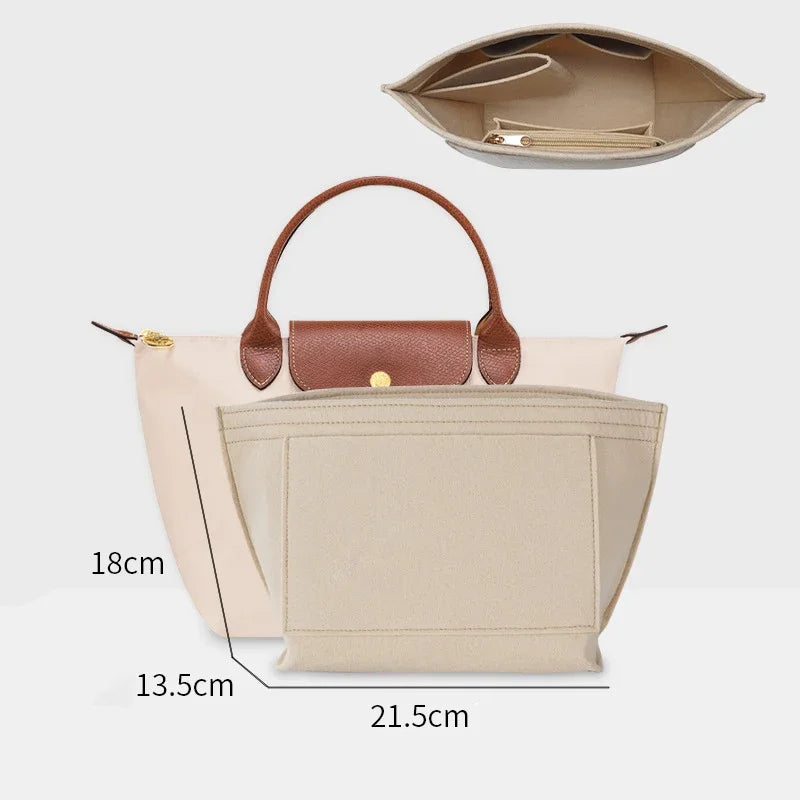 Bag Organizer For Longchamp Mini Bag Storage Bag The Liner Bag Felt Purse Insert Handbag Liner Bag
