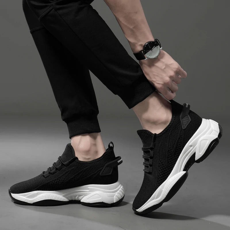 Chunky Sneakers Mesh Men's Elevator Sneakers 6cm 8cm Heel Lift Insole Plus Size36-44