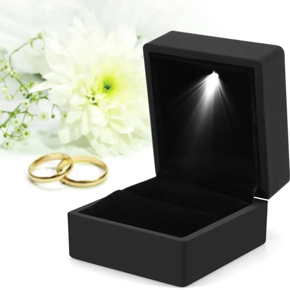 2024 Ring Box With LED Light Jewelry Diamond Ring Box Storage Wedding Ring Box Jewelry Organizer Storage Gift Box