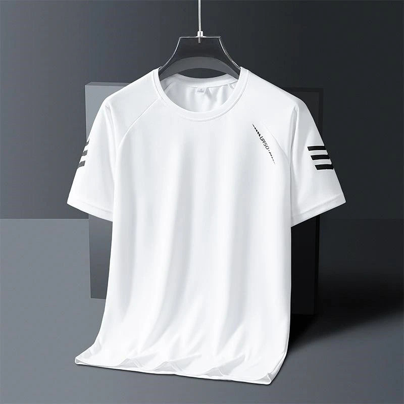Simple Fashion Stripe Sports T Shirts For Men Summer Casual Outdoor Running 3D Printed T-shirts Loose Quick Dry Fitness Tees