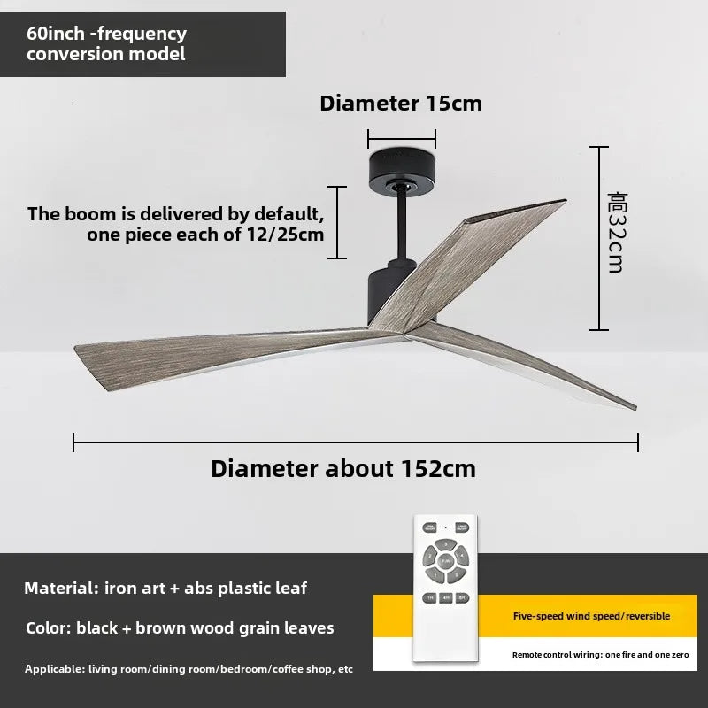 60 inch Nordic minimalist ceiling fan living room restaurant household electric fan modern European style fan light