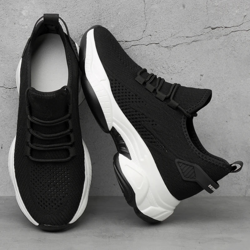 Chunky Sneakers Mesh Men's Elevator Sneakers 6cm 8cm Heel Lift Insole Plus Size36-44