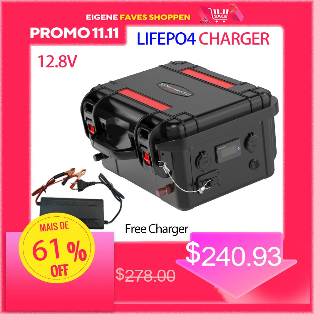 Capacity 12V 100AH 120Ah 150Ah 200AH Lifepo4 Battery Pack Rechargeable Battery For RV Solar Motor Outdoor Camping Part Inverter