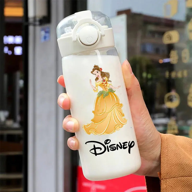 Straw 600/400ML Water Cup Princess Children Portable Plastic Mermaid Frozen Transparent Large Capacity Sport Water Bottle