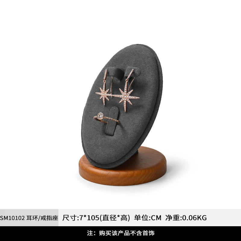 Oirlv Wooden Jewelry Tray Set Bracelet Ring Display Props Sets Jewelry Organizer Holder Necklace Display Stand Jewelry Plate