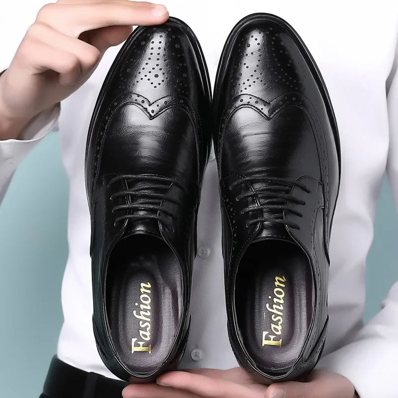 Men Oxford Shoes Luxury Leather Brogue Shoes Male Classic Business Formal Shoes High Quality Handcrafted Men Party Wedding Shoe