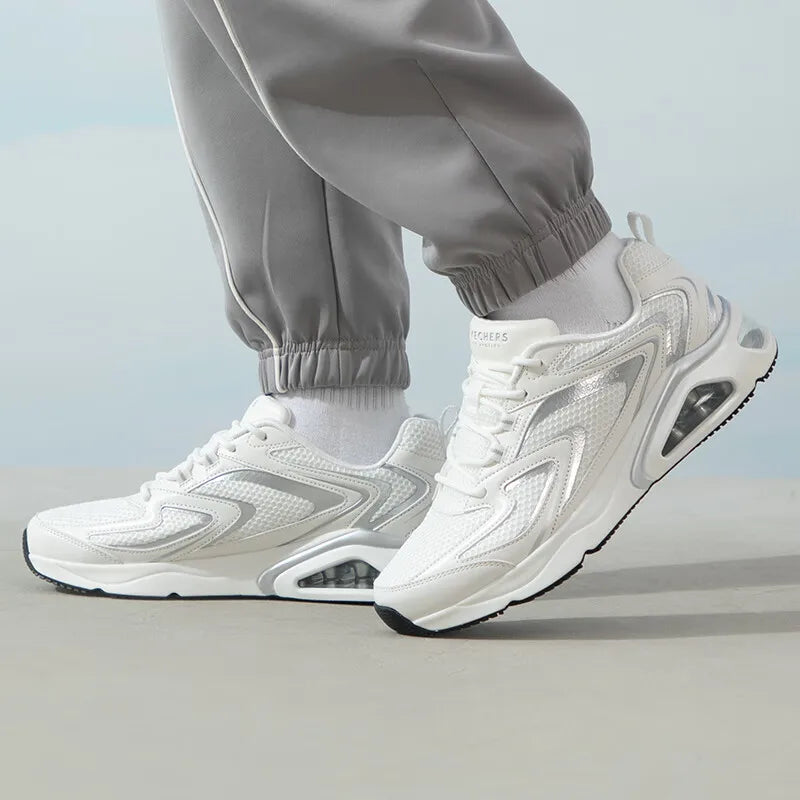 Skecher men's shoes 2025 new anti-slip wear sports shoes Light breathable casual shoes Air cushion running shoes 183075-WHT