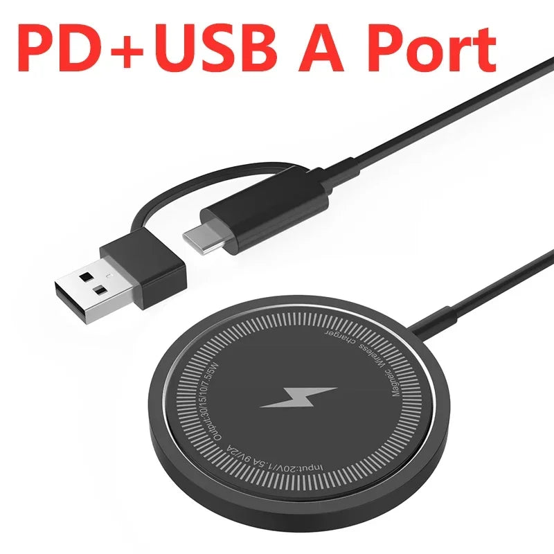 VIKEFON Magnetic Wireless Charger Fast Wireless Charging Pad Stand for iPhone 15 14 13 12 Pro Max Mini Type C Phone Charger