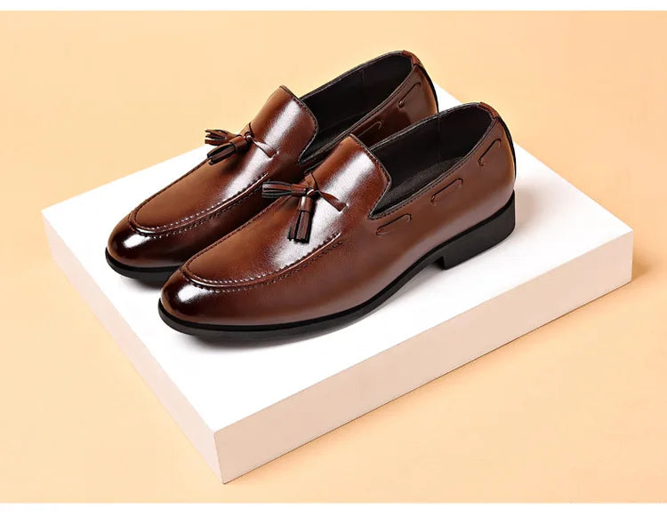 Men's Dress Shoes New Pu Leather Fashion Shoe for Men Large Size Business Formal Casual Shoes Slip on Wedding Lace-up Men Shoes