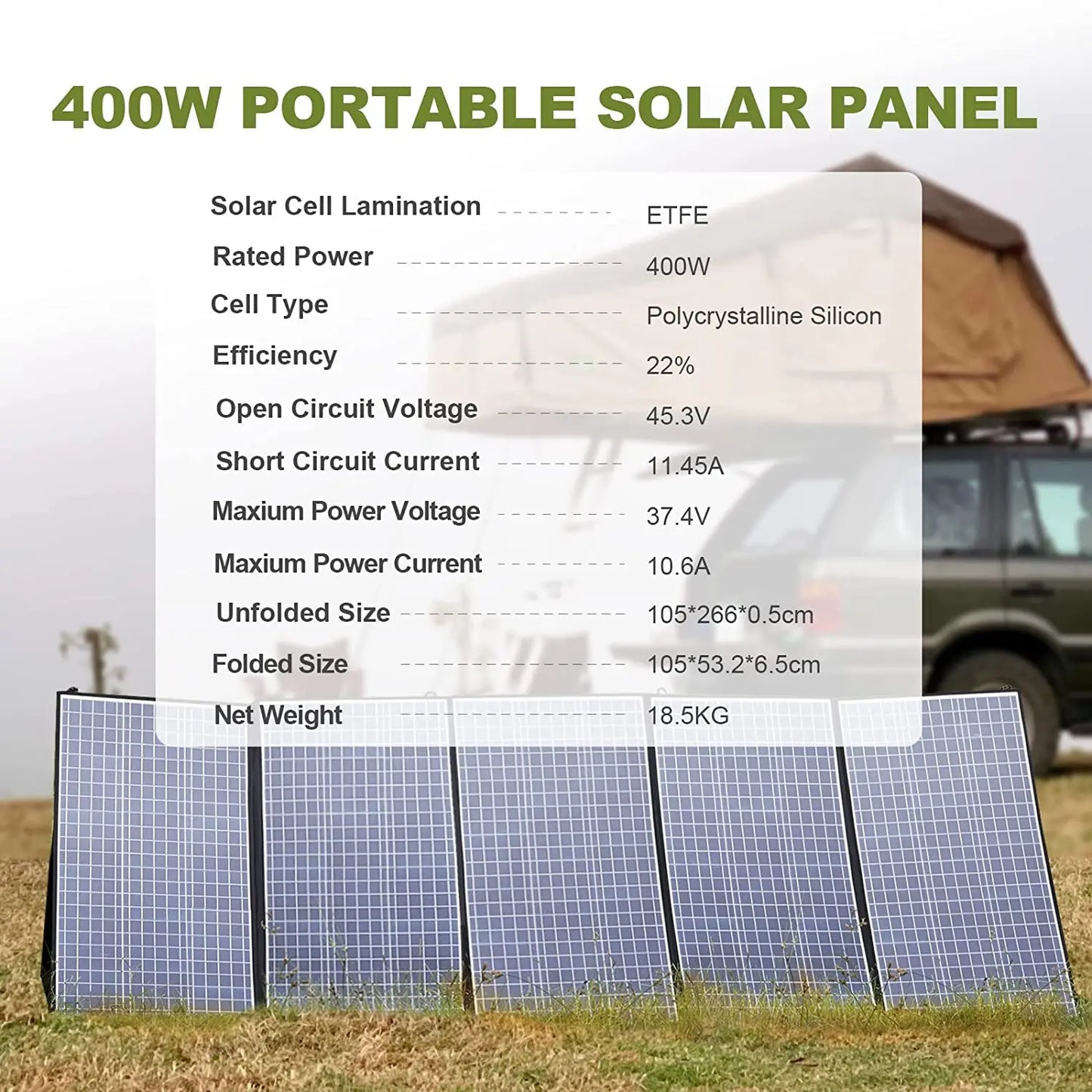 ALLPOWERS Foldable Solar Panel 400W / 200W / 140W / 100W / 60W Solar Panel with Solar Output for Power Station Solar Generator