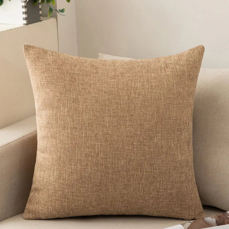 Scandinavian ins style solid colour pillow cover heavy cotton linen living room sofa cushion winter waist pillow case
