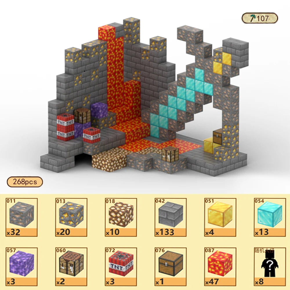 Magnetic Building Blocks Magnet Cube Mine World Set Toy STEM Sensory Montessori Stacking Cubes Construction Set Toy Holiday Gift