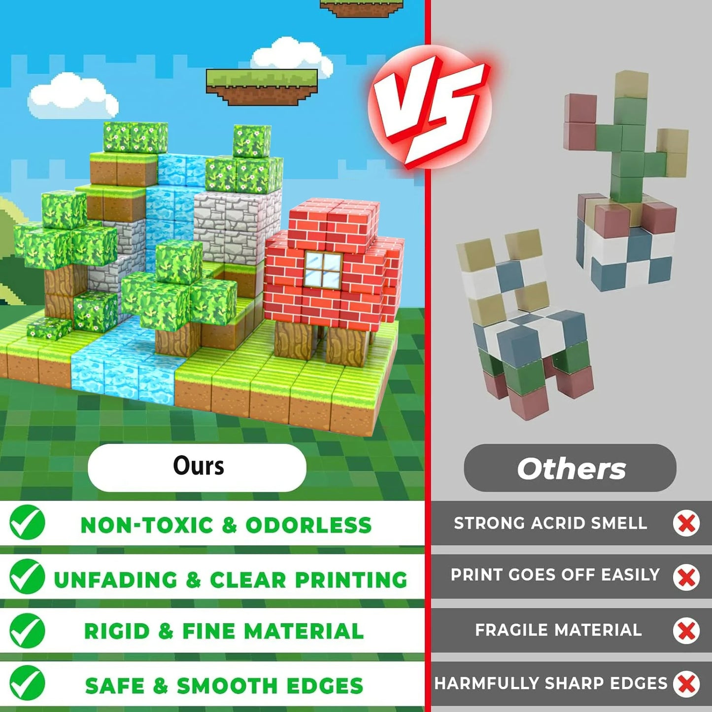 Magnetic Building Cubes Magnet Set Toys Stem Montessori Stacking Cubes Construction Set Christmas Gift