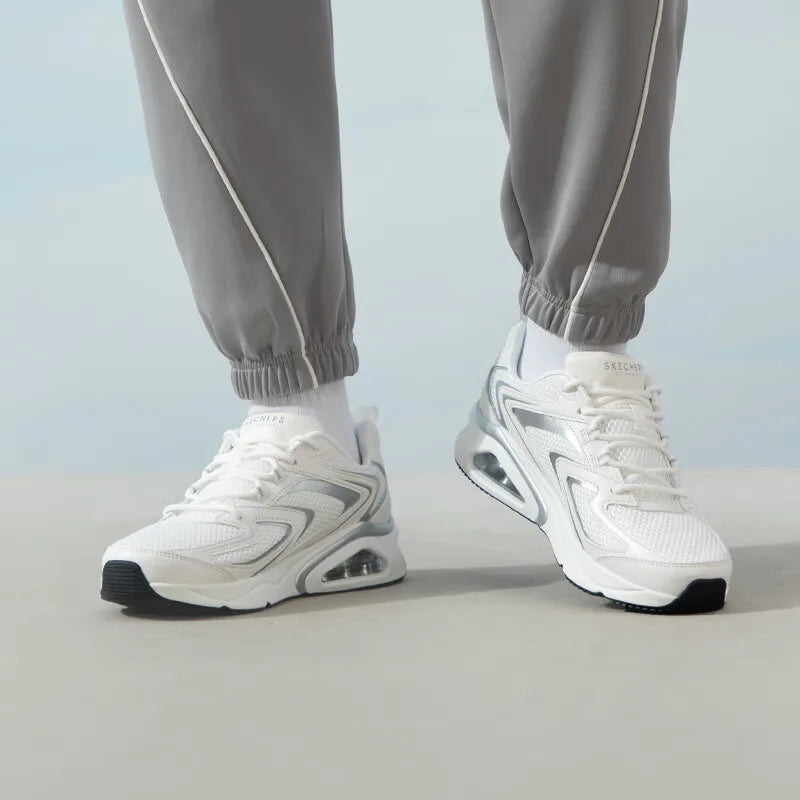 Skecher men's shoes 2025 new anti-slip wear sports shoes Light breathable casual shoes Air cushion running shoes 183075-WHT