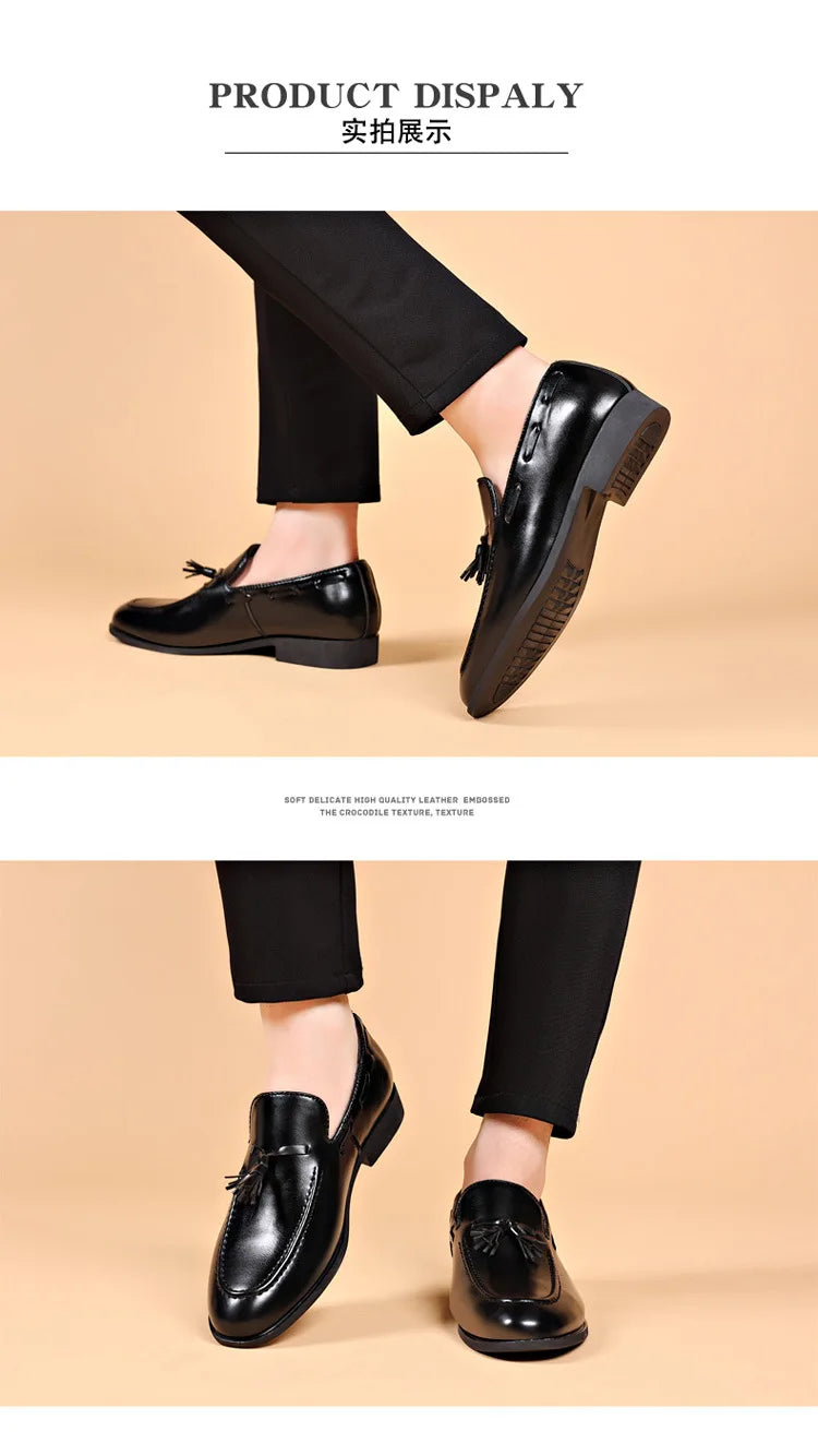 Men's Dress Shoes New Pu Leather Fashion Shoe for Men Large Size Business Formal Casual Shoes Slip on Wedding Lace-up Men Shoes