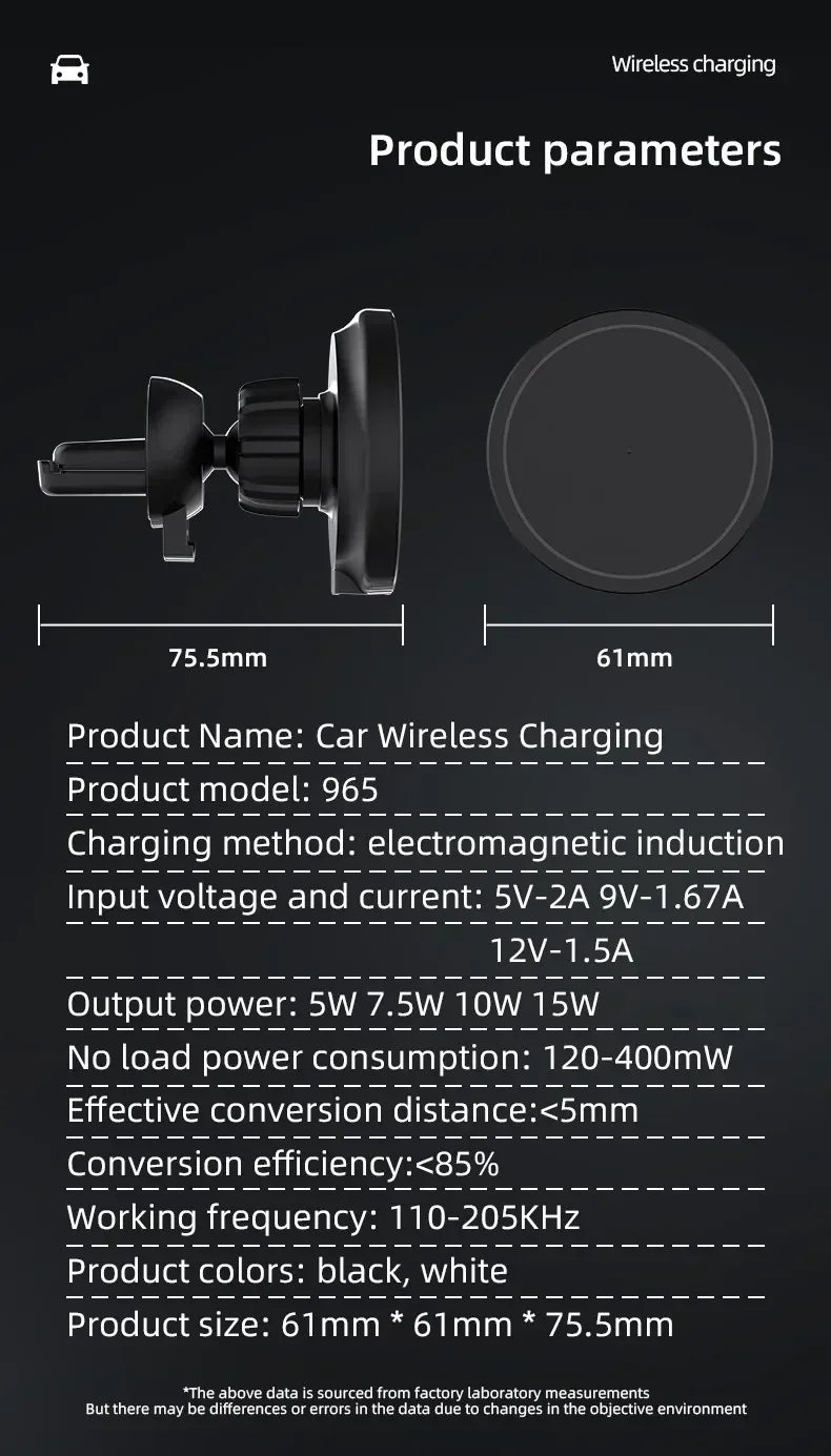 VIKEFON 30W Magnetic Car Wireless Charger For iPhone 12 13 14 15 pro max Air Vent Car Phone Holder Stand Fast Car Charging