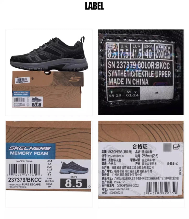Skechers Men's Shoes 2024 new sneakers Outdoor casual shoes trail hiking shoes
