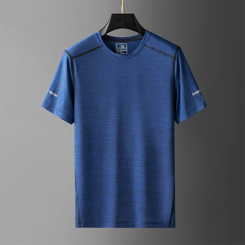 Large Size L-7xl 8xl 9xl Summer Breathable Mesh Men's Quick-dry Basic T-shirts Sportswear Nylon T Shirt Male Running Cool Tees
