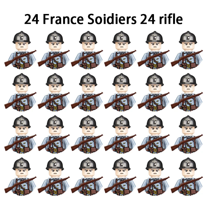 40pcs/batch WWII military characters WWII soldiers National army building blocks weapons Assembling bricks Children's toys