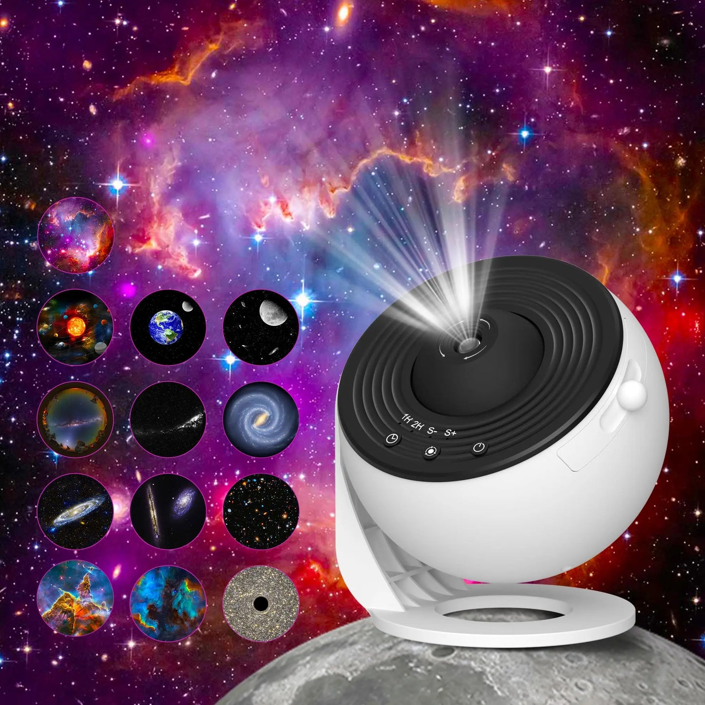 Galaxy Projector Night Light with 360° Rotation - Starry Sky Planetarium Lamp for Children's Bedrooms, Valentine's Day Gifts, and Wedding Decor