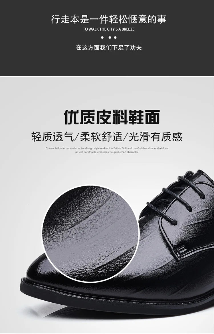 Mens Leather Dress Shoes Men's Formal Social Male Shoe Casual Business Pointed Toe Luxury Party Designer Shoes for Men