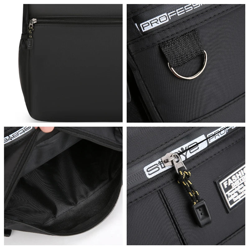 Lightweight Casual Oxford Shoulder Bags for Men Portable Large Capacity Crossbody Bag with Multi Pockets Daily Travel Bag Male