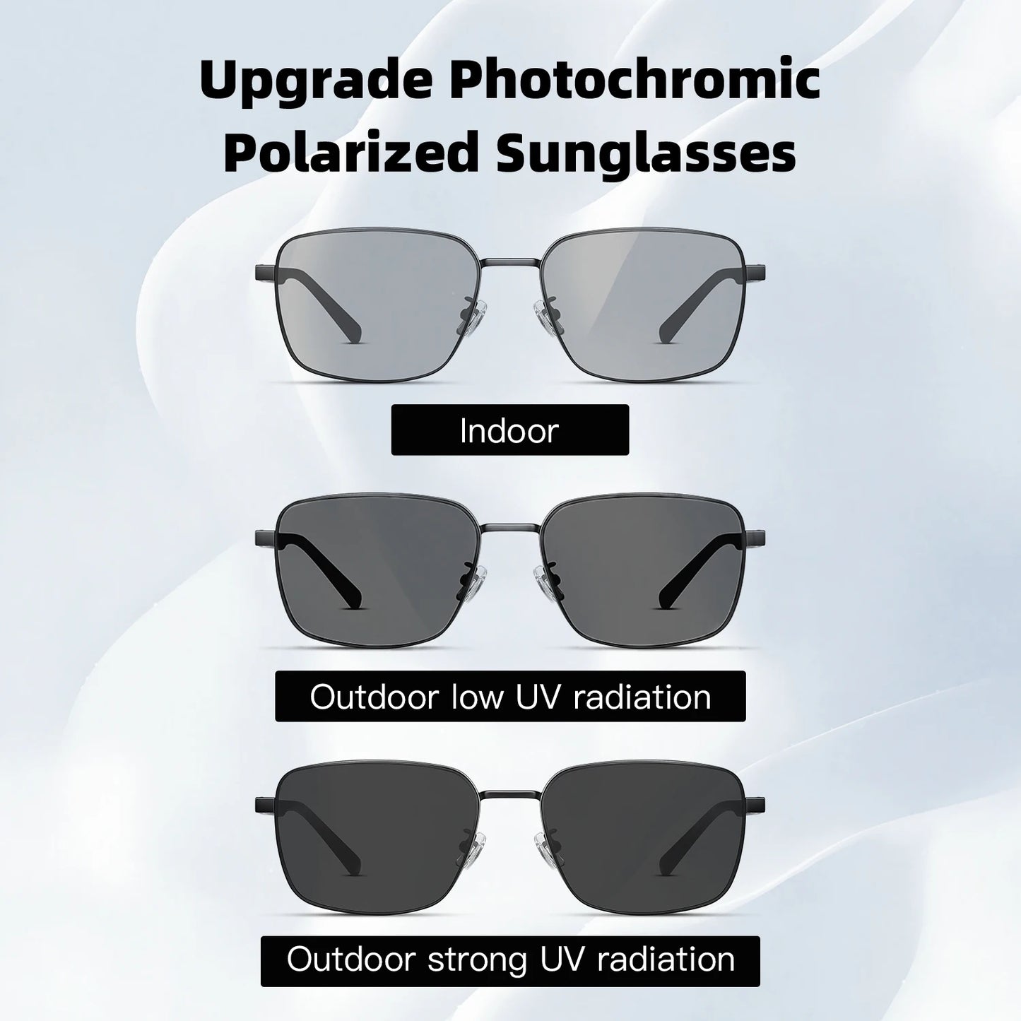 CAPONI Outdoor Sunglass For men Polarized Photochromic Square Shades Driving Sunglasses UV400 Protection Brand Designer BS24704