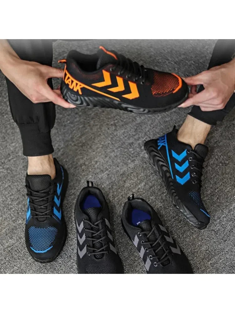 Safety Shoes Men With Steel Toe Cap Anti-smash Men Work Shoes Sneakers Light Puncture-Proof Indestructible Shoes Dropshipping