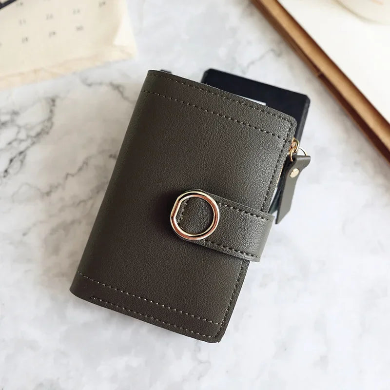 New Short Women Wallets Fashion Simple Cute Small Female Wallets PU Leather Card Holder Women's Purse