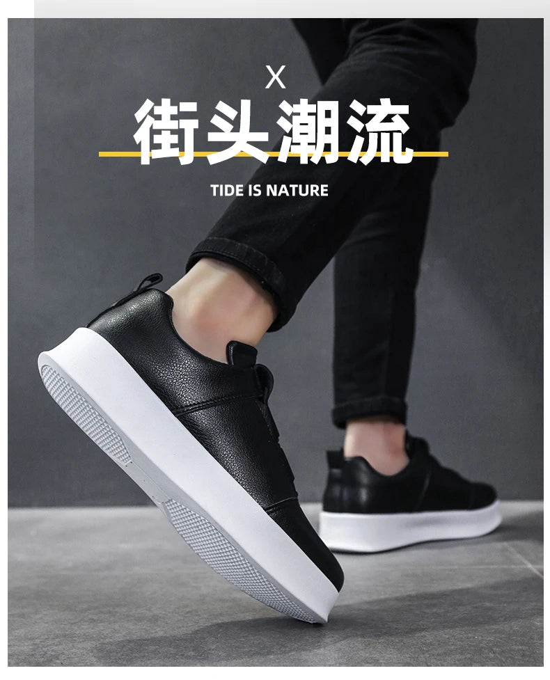 Popular Casual Shoes for Men Low Cut Rubber Thick Soled Board Shoes 2025 Fashion Shock-absorbing Anti-friction Sneakers for Men