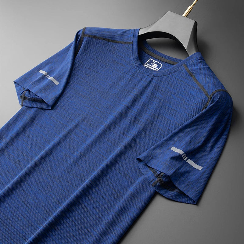Large Size L-7xl 8xl 9xl Summer Breathable Mesh Men's Quick-dry Basic T-shirts Sportswear Nylon T Shirt Male Running Cool Tees