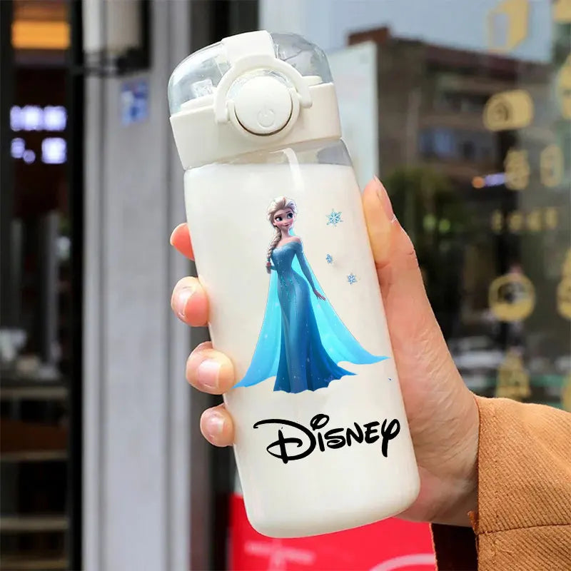 Straw 600/400ML Water Cup Princess Children Portable Plastic Mermaid Frozen Transparent Large Capacity Sport Water Bottle